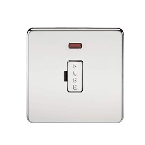 Knightsbridge SF6000NPC Screwless 13 A Fused Spur Unit, Polished Chrome with Neon
