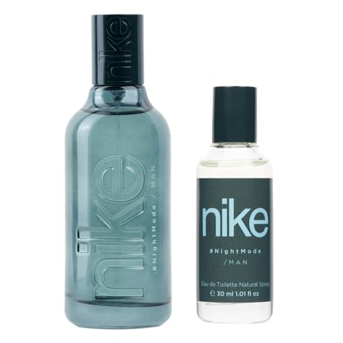 NIKE - Night Mode Promoción 100 ml + 30 ml, Colonia Hombre, Pack 2 Productos, Perfume Formato Spray, Eau de Toilette Natural y Masculina, Aroma Frutal Amaderado, Fragancia Fresca