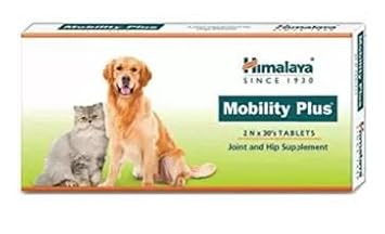 Himalaya Mobility Plus Joint and Hip Supplement for Dog's and Cats Pack of 60 Tabs Pet Health Supplements (60 Pieces)