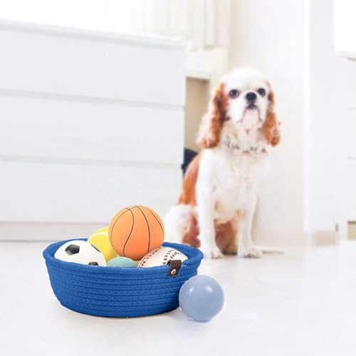 Image of JK enterprises Rope Storage Natural Handwoven Jute Shelf Basket For Your Home & Kitchen (Small,Medium,Large) - Pack of 3 (Blue)
