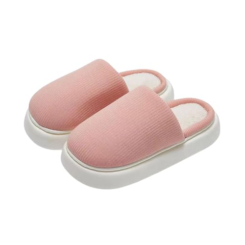 LQX Fuzzy House Slippers for Woman Men, Non-Slip Platform Slippers, Outdoor Indoor Warm Plush Bedroom Slippers Shoes
