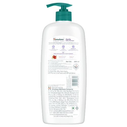 Himalaya Gentle Baby Shampoo 600ml | No Tears formula | Cleanses, softens and nourishes baby's hair (Pack of 2) - Image 3 thumbnail