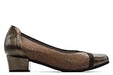 Doctor CUTILLAS - Zapato para Mujer,salón con tacón Ancho de 4cm,Sencillo,clásico,Plantilla Extraible,con Brillo para: Mujer Color: Marron Talla:37