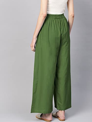 Image of Go Gazab - Stylish Women's Palazzo: Trendy Rayon Solid Color Ethnic Wear Palazzo