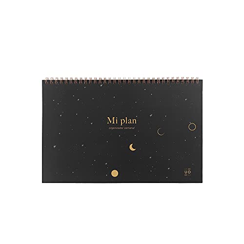 UO Organizador Semanal Planificador- Luna. Días sin numerar, 60 páginas, papel de calidad 90gr, 280x180mm