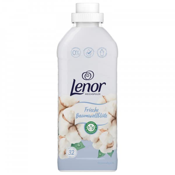Lenor Suavizante fresco flor de algodón – 32 lavados, 800 ml, para la mejor frescura de todos los tiempos con suavidad a base de plantas