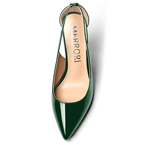 MERRORI Women's Pointed Toe Patent Slip On Night Club Sexy Cut Out Stiletto High Heel Pumps Shoes 4 Inch3