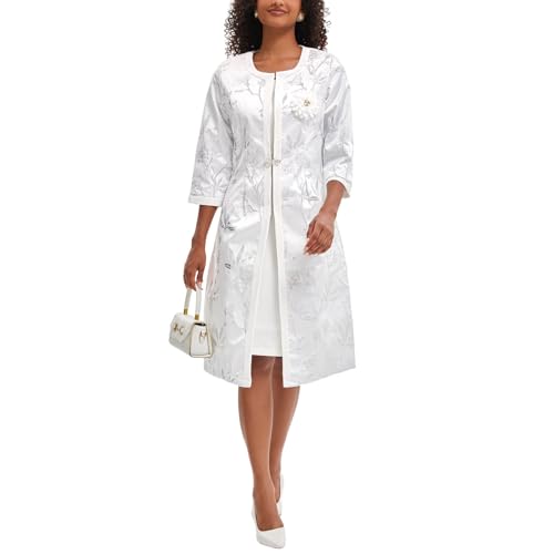 Women's Elegant 2 Piece Dress Church Suits with Exquisite Jacquard Embroidery Long Jacket for Wedding Party Evening Dress2