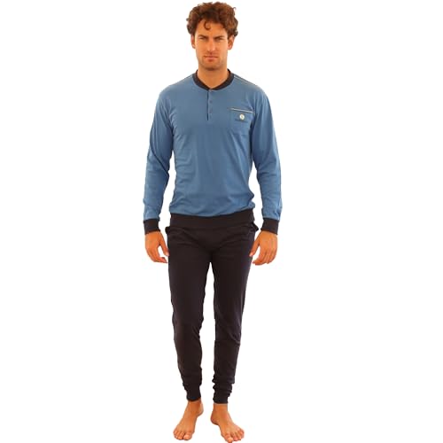 Nottingham Pijama de hombre largo pijama hombre corto jersey 100% algodón edición limitada, Npa780 Avion, L
