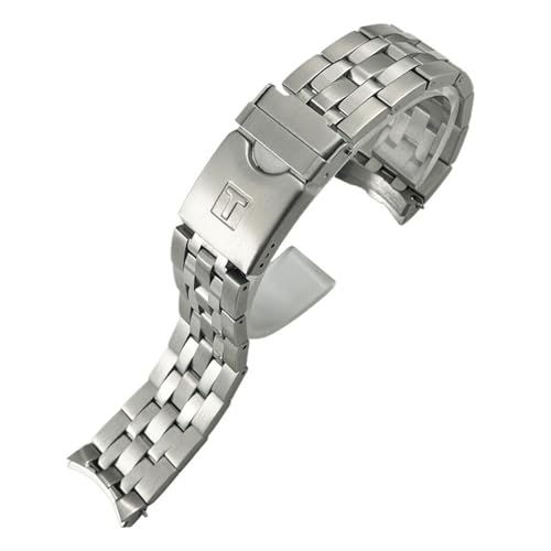 ZEDEVB Correa de reloj de acero inoxidable sólido de 22mm y 21mm para Tissot Seastar T120417 T120407 T120, pulseras de plata, piezas de reloj(T120407 silver,21mm)