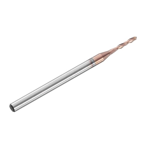 Image of HARFINGTON Ball Nose End Mill 2 Flute 1 /16 inch Diameter 1 /8 inch Shank Tungsten Carbide TiAlN Coated Spiral CNC Router Bits 3 /8 inch Cutting Length Single End Ball for Carving Engraving Grinding