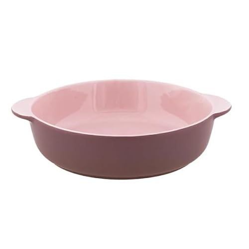 Villa Altachiara Pirofila Da Forno Tonda, Rosa, In Stoneware, 24X20X5,8 Cm, Elegante Teglia Per Cucina, Collezione Armony