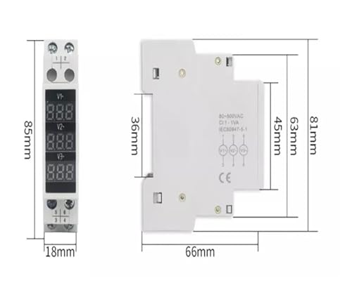 Voltmètre triphasé Rail DIN ampèremètre affichage numérique LED - 4
