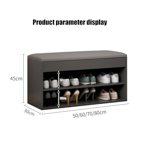 Banc à chaussures compact pour entrée étroite avec étagère de rangement basse - 3