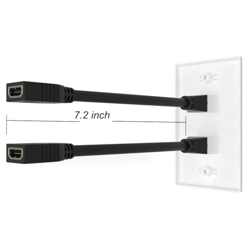 Placa de pared HDMI 8K de 2 puertos para solucionar enredos de cables 6
