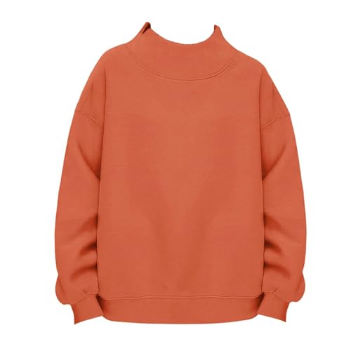 Girls' Sweatshirt Casual Long Sleeve High Neck Pullover Top Soft Loose Fit Fall Winter Fashion3