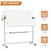 VIZ-PRO Double-Sided Mobile Projection Writing Whiteboard, 72 x 48 Inches, Large Magnetic Rolling Dry Erase Board & Projector Screen with Aluminium Stand