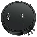 MAGICLULU Robot Aspirador Automático Compacto Negro Función de Barrer y Fregar Suelos, Control Remoto, Paquete en Caja de Cartón, para Uso Doméstico, Succión Potente y Limpieza Húmeda y