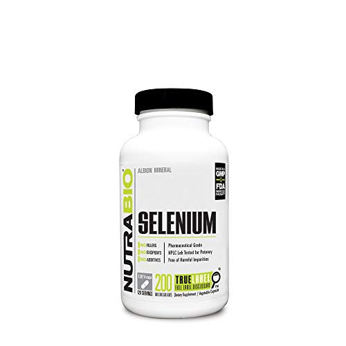 NutraBio Selenium Supplement for Cardiovascular Support, 200mcg - 120 Vegetable Capsules