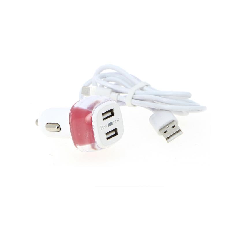 Chargeur Allume-Cigare 2 ports USB 2.4A + câble micro USB - SILAMP