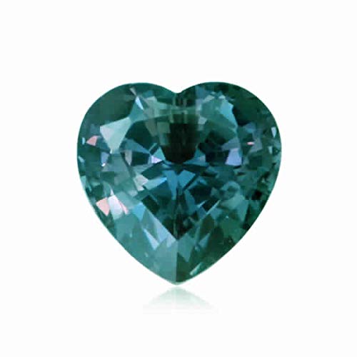 1.48-1.60 Cts of 7 mm AAA Heart Lab created alexandrite (1 pc) Loose Gemstone - Thumbnail 2
