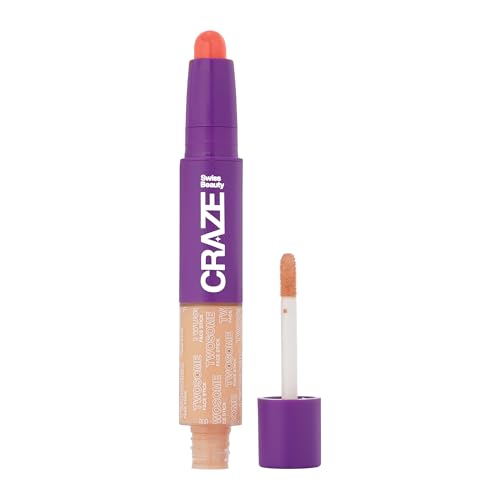 Swiss Beauty CRAZE Twosome Lightweight Face Stick | 2-in 1 Liquid Concealer and Creamy Blush | Shade- 3- Medium Pink, 9.4gm |