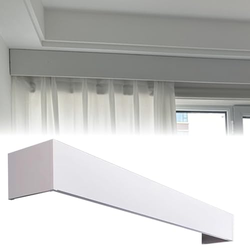 Cornisa de ventana de aluminio de 2,28 m y cenefa de techo resistente para barra de cortina 2