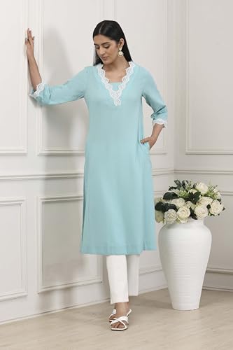 Image of BIBA Women Cotton Straight Kurta