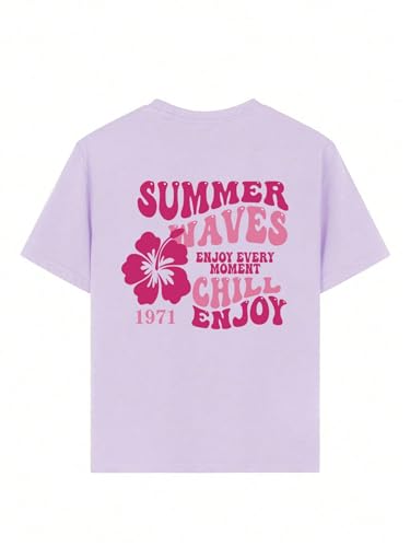 Girls Letter Graphic Tees Short Sleeve Kids Casual T Shirts