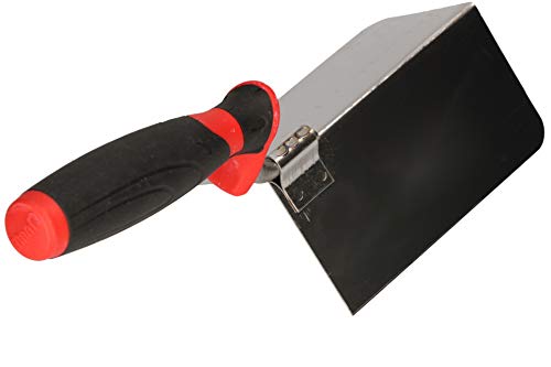 KOTARBAU® Paleta de albañilería 120x60 mm, Para esquinas exteriores y rincones, Acero inoxidable, Mango ergonómico de goma, Espátula de yeso para trabajos de albañilería y alicatado, Paleta de albañil