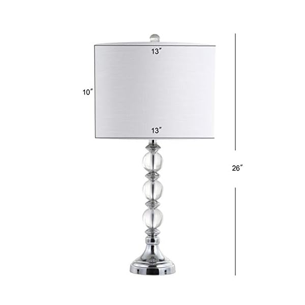 JONATHAN Y JYL5041A-SET2 Set of 2 Table Lamps Paul 26" Crystal/Metal LED Table Lamp Contemporary Bedside Desk Nightstand Lamp for Bedroom Living Room Office LED Bulbs Included, Clear/Chrome - Image 6