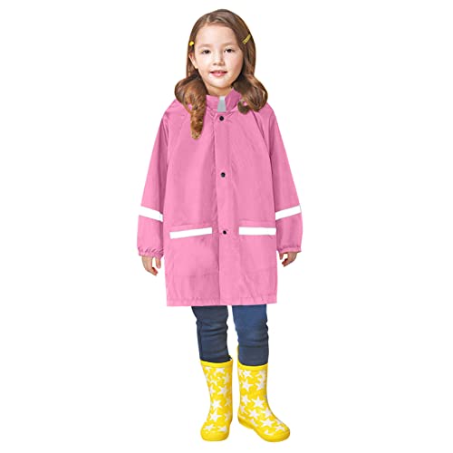 Kids Raincoat with Hood, Toddler Lightweight Rain Jacket, Children Rainwear, Boy Girl Waterproof Rain Poncho
