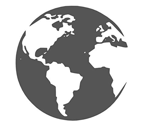 Sticker globe terrestre 50x50 cm noir brillant pour relooker votre salon moderne