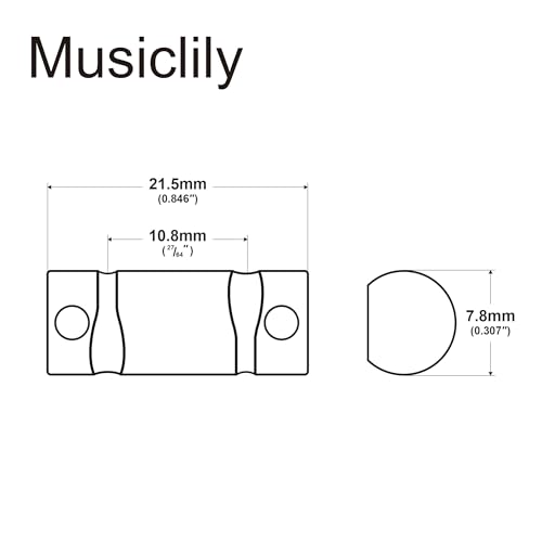 Musiclily Ultra 10.8mm Wave Style Full Solid Brass Barrel Compensated Saddles for Tele Style Electric Guitar Black Screws - Image 2
