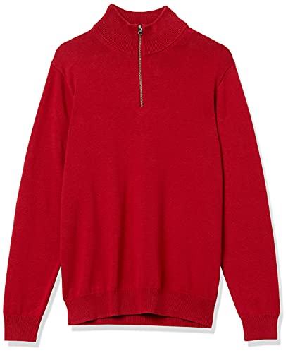 Amazon Essentials AEM20045F21-REDRE-LARGE Men'S 100% Cotton Quarter-Zip Sweater thumb #4