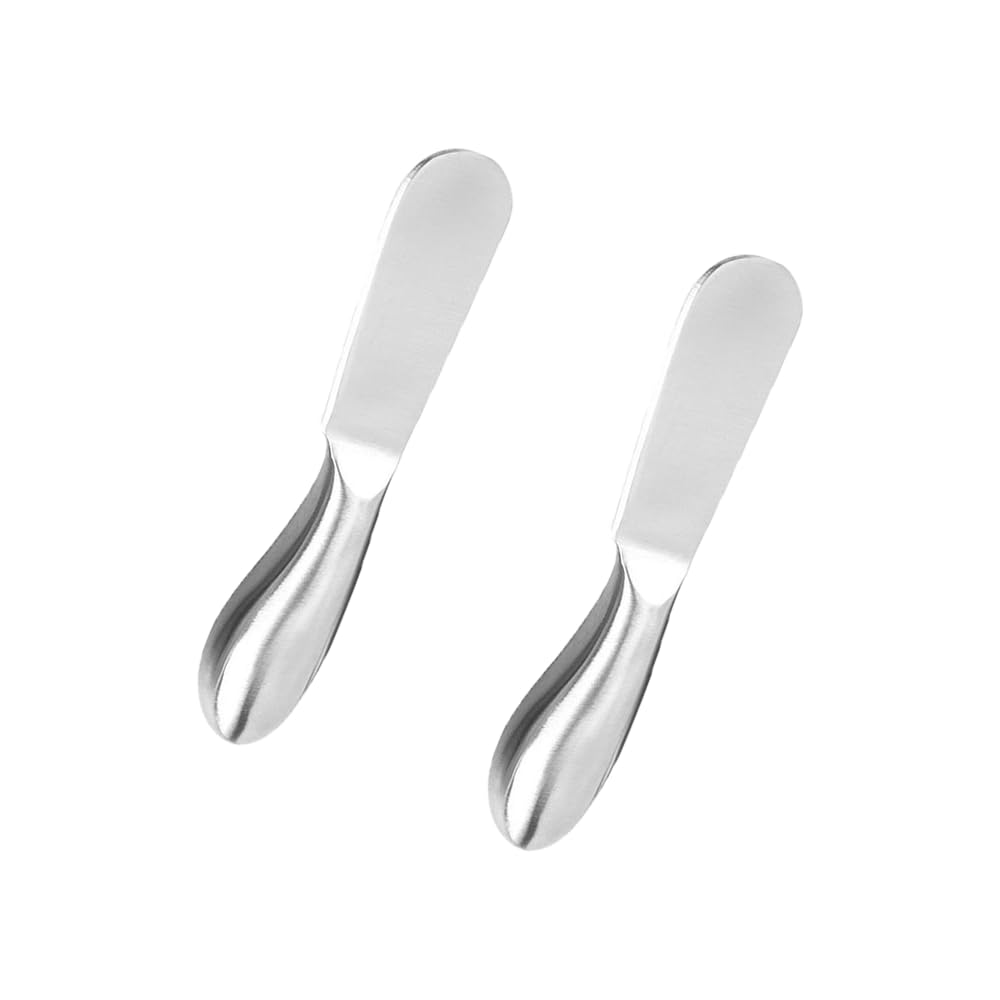 LannuMet 2pcs Stainless Steel Spreader Knife Butter Cheese and Butter Spreader Knives for Cheese Charcuterie Jam Pastry