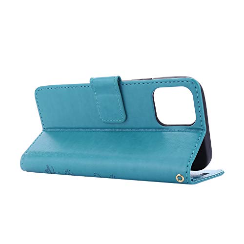 Capa C-Super Mall-UK para iPhone 12 Pro, capa para iPhone 12, capa carteira em relevo borboleta com