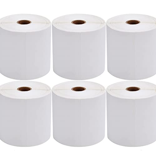 Image of 9527 Product 4x6 Direct Thermal Shipping Labels for Zebra 2844 ZP-450 ZP-500 ZP-505,Blank,450 Labels /Roll, 1 inch Core,Total 6 Rolls