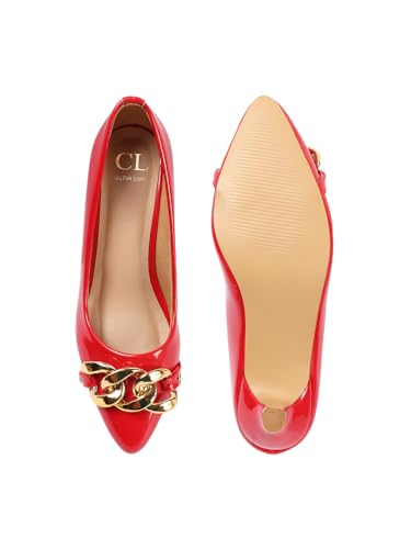 Image of Carlton London Women Stylish Slipon Pump Shoes with Kitten Heels, Pointed Toe