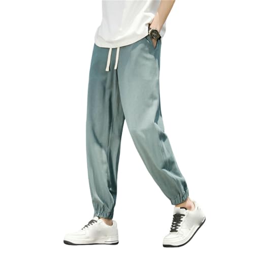Pantalon en lin homme léger contre la chaleur été jogging fluide uni