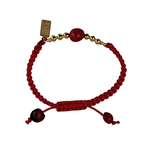 Image of EVELYN BROOKS Macrame Adjustable & Easy to Wear UNISEX Bracelet - Gold & Silver Finish- Friensdhip /Love Good Luck Bracelet - w /Meaningful Huayruro Seed Beads - Great Gifts for HIM & for HER