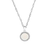 Amor Kette mit Anhänger 925 Sterling Silber Perlmutt Damen Sets, 42+3 cm, Silber, Kommt in Schmuck Geschenk Box, 2036016