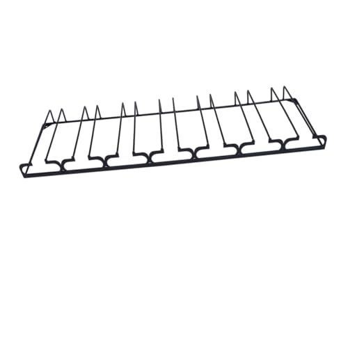 GRIRIW Hanging Wine Rack Iron Craft Wine Goblet Holder Display Shelf Black Rows Upside Down Storage for Home Bar Kitchen Creative Present for Wine Lovers