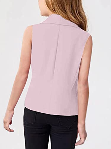 Bigeoosh Girls Vest Shawl Collar Open Front Vest Blazer Sleeveless Vest Jacket Coats For Girls Size 5-14 Years #TOP1