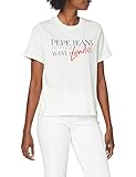 vestido tela jean mujer Cuello redondo Pepe Jeans Anette Camiseta, Blanco (Mousse 808), Small para Mujer