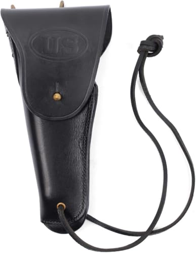 CALYX World War U.S. WWII M1916 M1911 .45 Cal Brown/Black/Tan Leather Hip Holster Embossed US Right/Left Hand Orientation (Black, Left Hand)