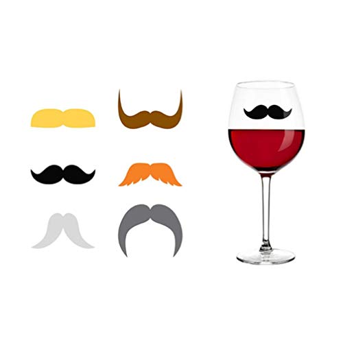 Hemoton 12 peças Marcador de Vinho Copo de Vidro Copo de Barba Design Identificador de Copo de Vinho