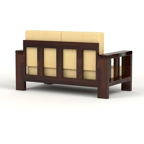Image of Solid Sheesham Wood 5 Seater Sofa Set for Living Room | 5 Seater Sofa Set | Stylist & Comfact Sofa Set for Home Decor | (Walnut Finish, 5)