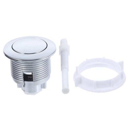 NUOBESTY Electroplated Silver Single Button Toilet Flush Valve Round Toilet