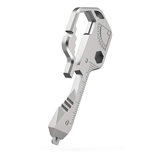 24 In 1 Multi-Tool Keyï¼ŒKey Pocket Tool For Universal Gadget Functionsï¼ŒStainless Steel Keychain Multi-Tools for Screwdriver, Bottle Opener, Drill Driver, Box Cutter, Wrench, Ruler